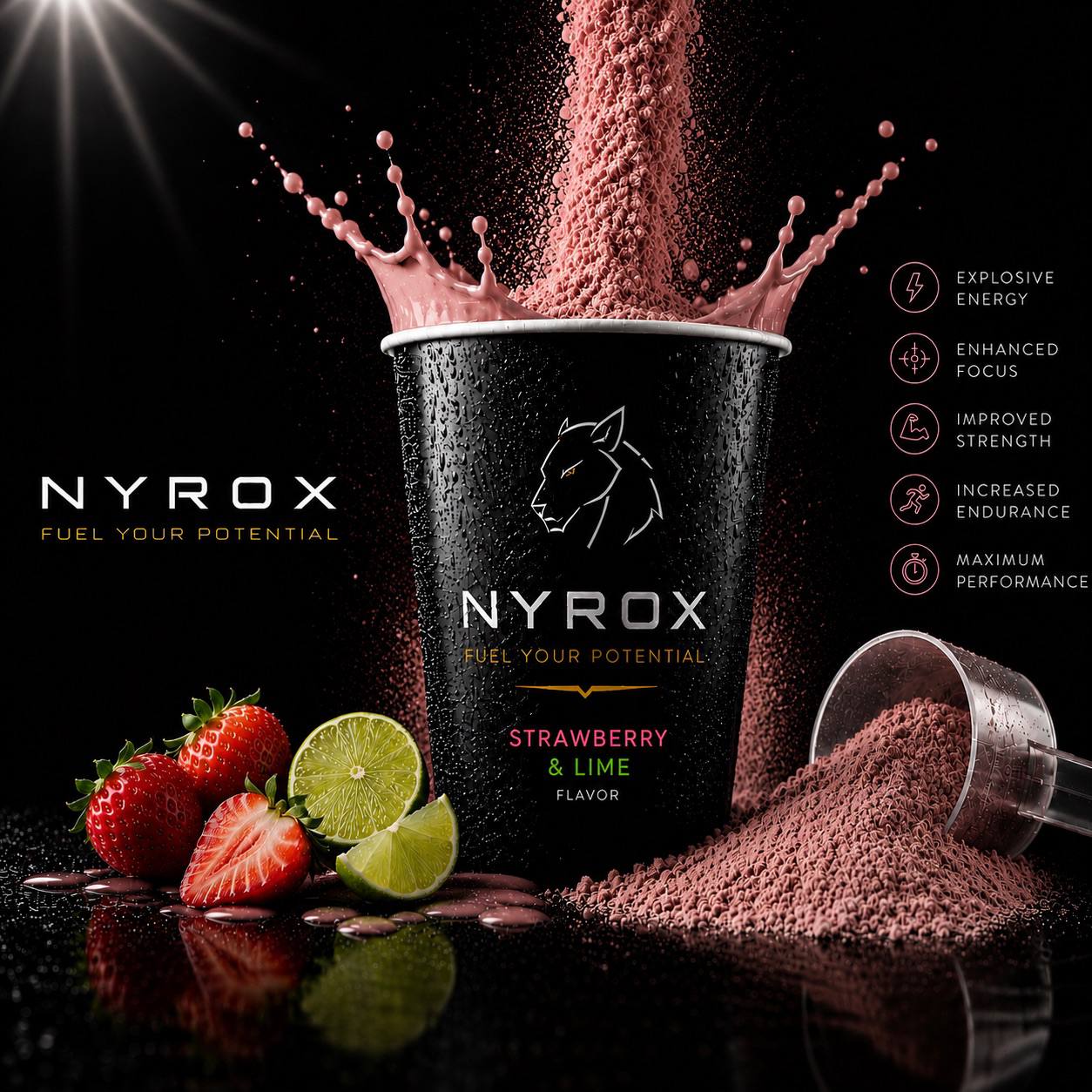 NYROX Pre-Workout Fragola e Lime